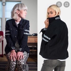 Volcom X lady grouplove black grunge denim jacket